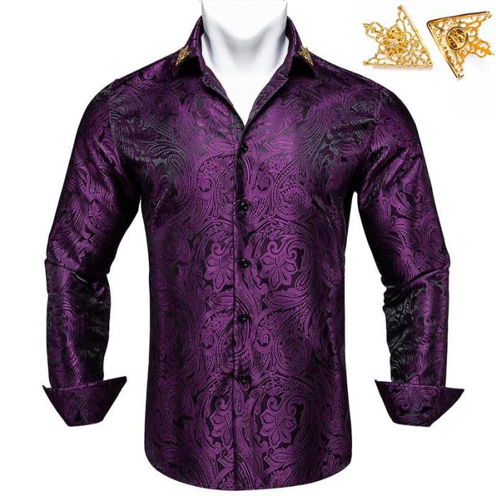 Purple dress shirt men's outfit