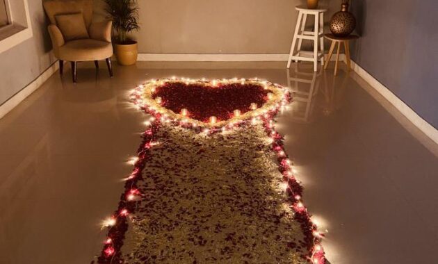 How to decorate a room with rose petals