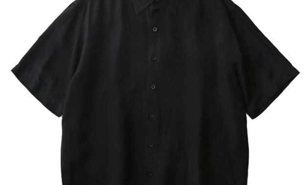 Black silk men's dress shirt