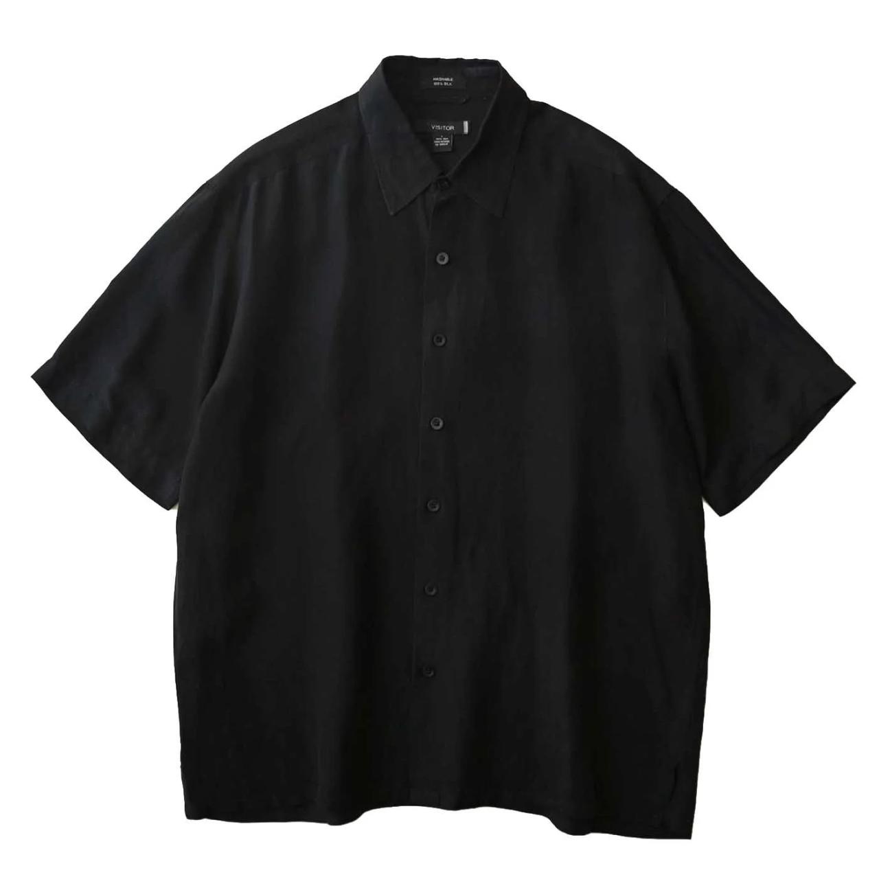 Black silk men's dress shirt