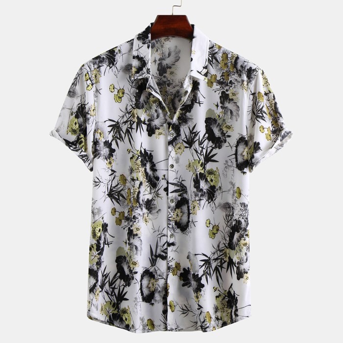 Floral print dress shirts mens