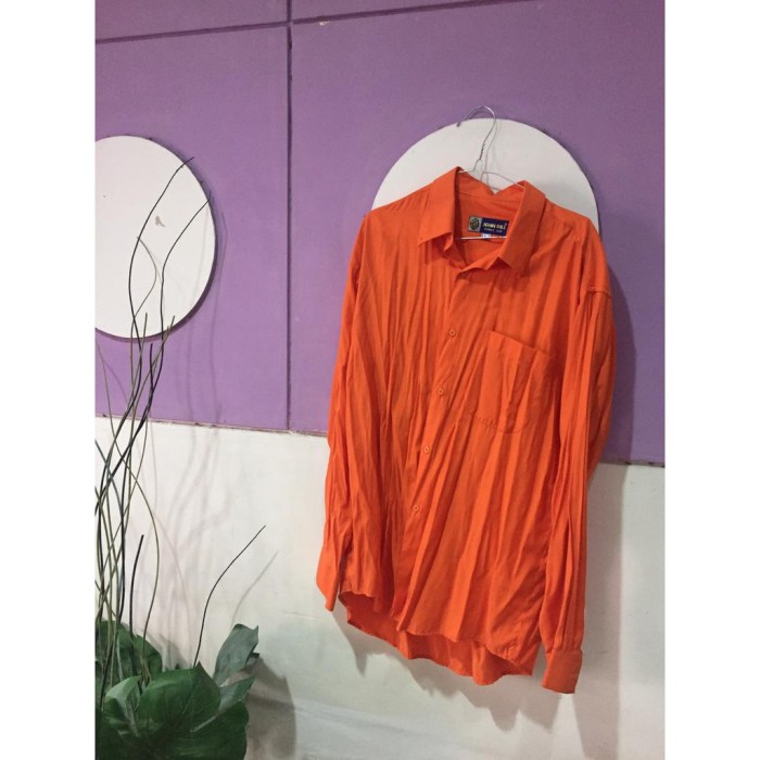 Orange mens dress shirt