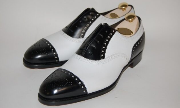 Shoes mens men spectator two tone handmade formal dress bonanza ebay sold