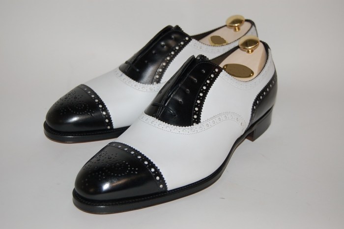 Shoes mens men spectator two tone handmade formal dress bonanza ebay sold