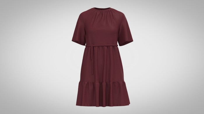 Tiered mini swing t-shirt dress for women