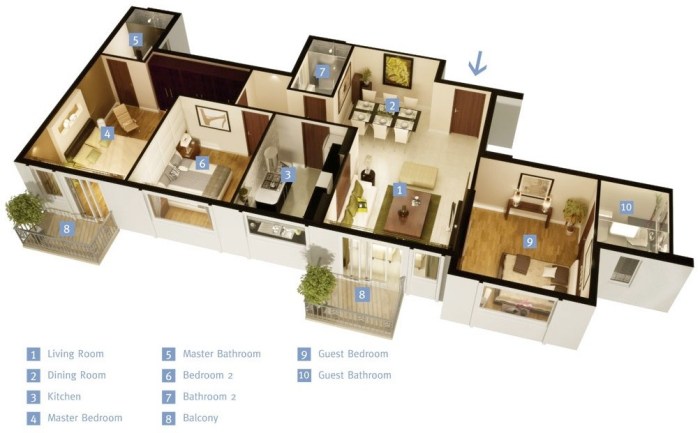 Desain interior rumah 3 kamar